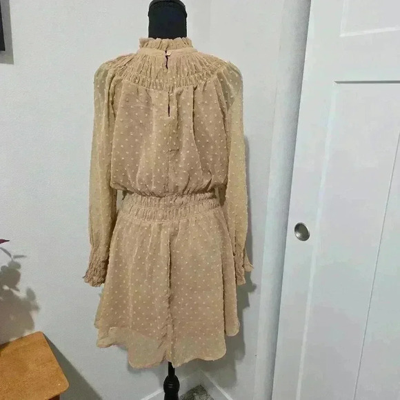 Hyfve Swiss Dot Mini Dress - Smocked details - Lined  - Sz L - Picture 4 of 7